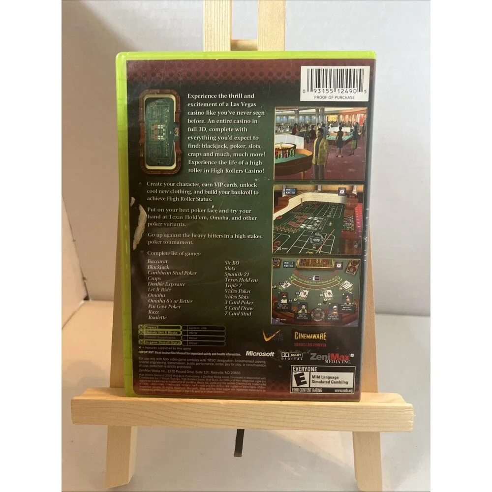 High Rollers Casino (Microsoft Xbox, 2004) W/ Manual
